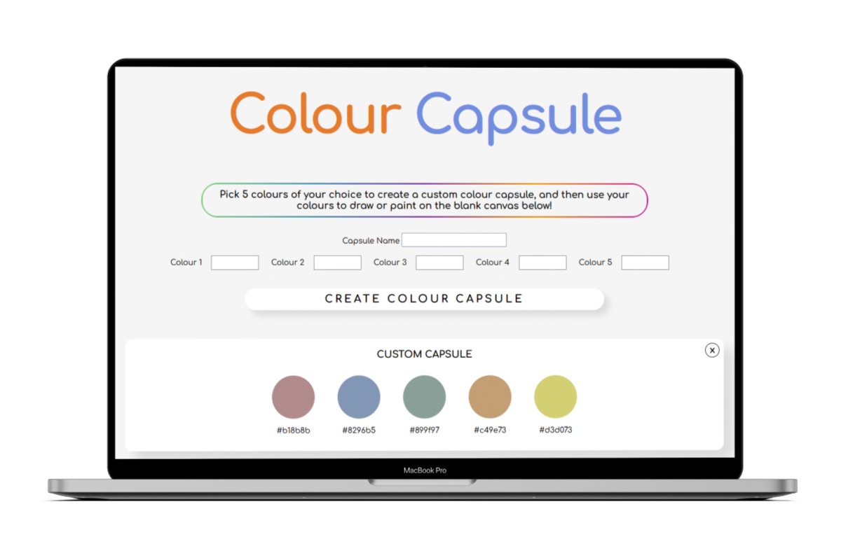 Preview image of the Colour Capsule website